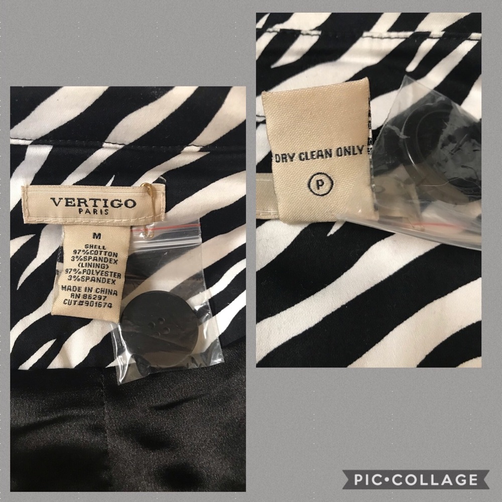 NWOT "Zebra" Rain/Trench Coat Vertigo,from Paris M - Picture 8 of 8